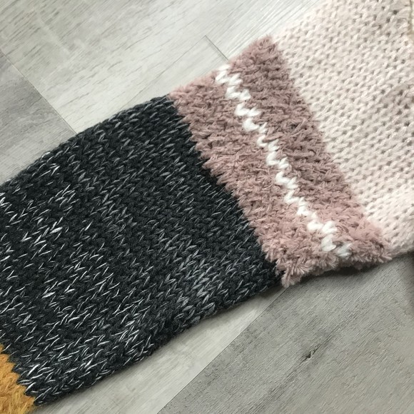 NWT Caslon V-Neck Mixed Texture Grey/Dusty Rose/Mustard/Cream 2XL - Picture 6 of 9